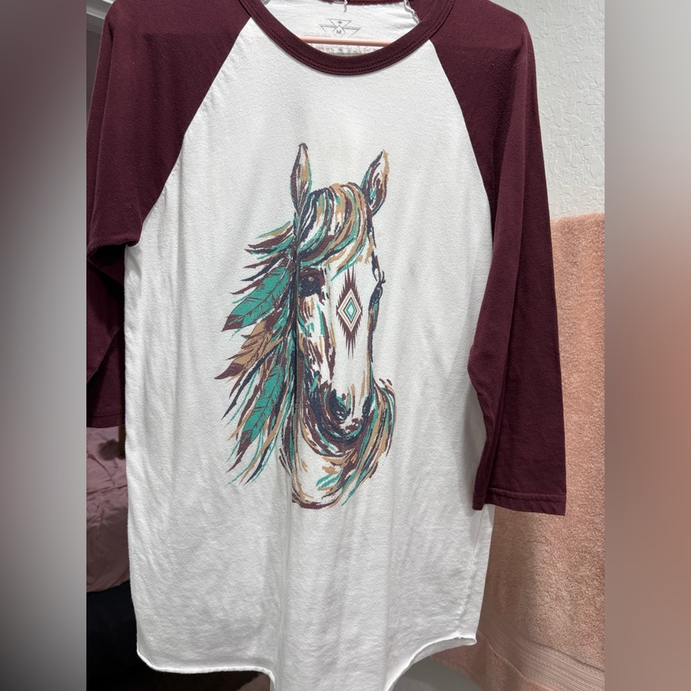 Crazy Train Maroon and White Graphic Tee
